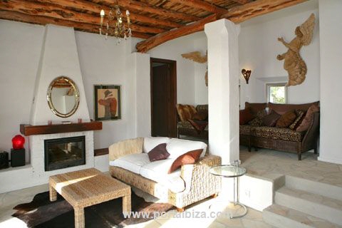 Living room with fireplace
