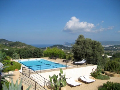 View of the sea and the pool