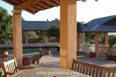 Covered terrace and swimming pool