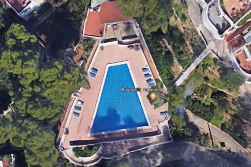 The view of the community pool