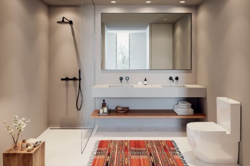 Elegant bathroom with walk-in shower