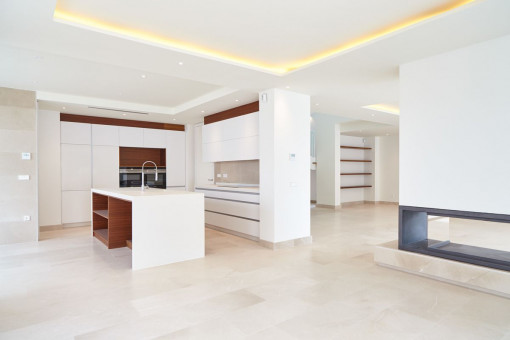 Elegant kitchen in white