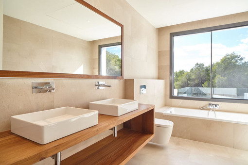 Noble bathroom with bath tub