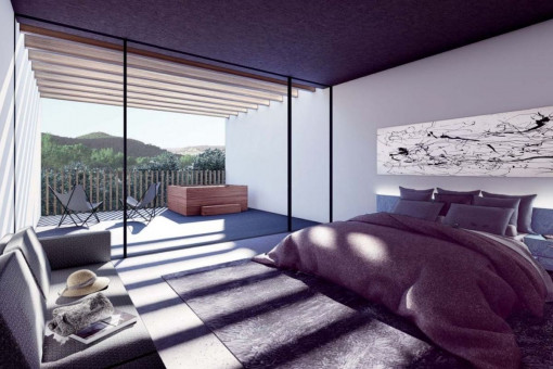 Panoramic windows of the villa