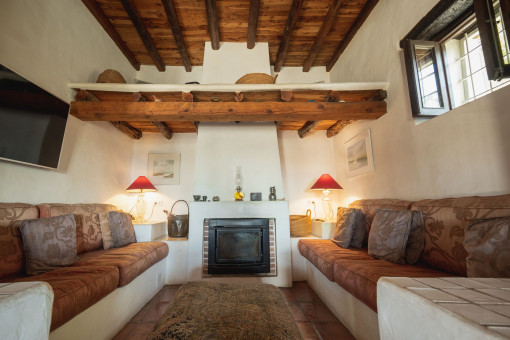 Cozy fireplace