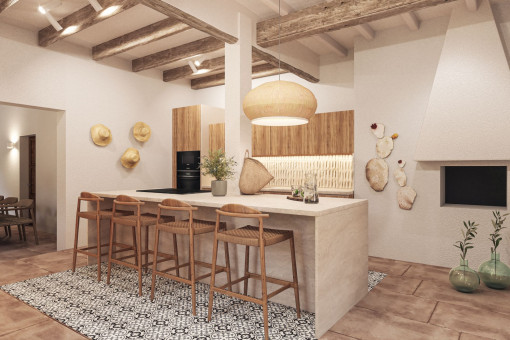 Kitchen with island